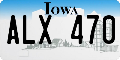 IA license plate ALX470