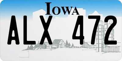 IA license plate ALX472