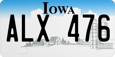 IA license plate ALX476