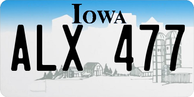 IA license plate ALX477