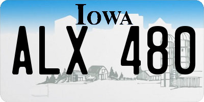 IA license plate ALX480