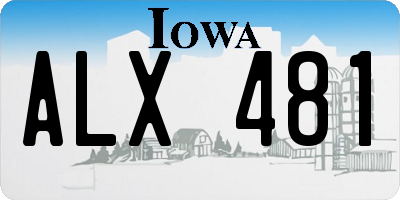 IA license plate ALX481