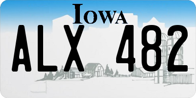 IA license plate ALX482