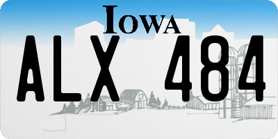 IA license plate ALX484