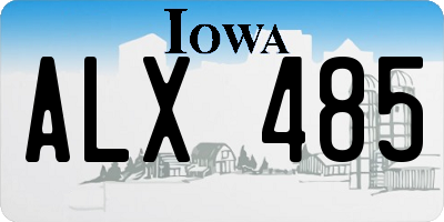 IA license plate ALX485