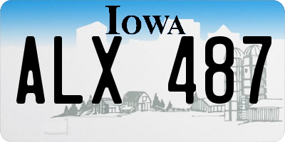 IA license plate ALX487