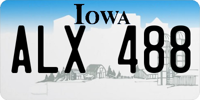 IA license plate ALX488