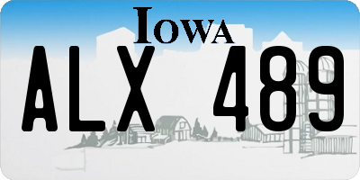 IA license plate ALX489