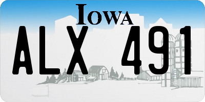 IA license plate ALX491