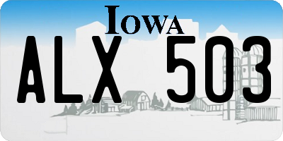 IA license plate ALX503