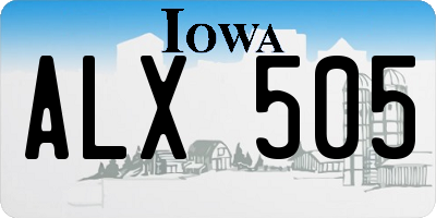 IA license plate ALX505