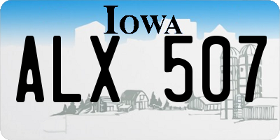 IA license plate ALX507