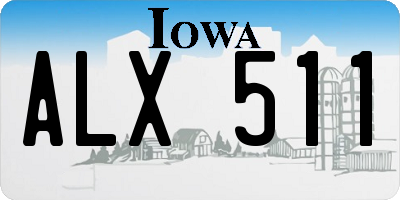 IA license plate ALX511