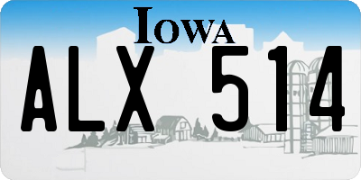 IA license plate ALX514