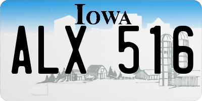 IA license plate ALX516