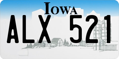 IA license plate ALX521