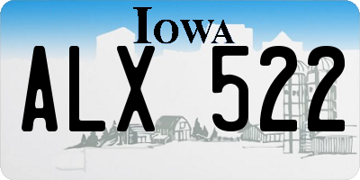 IA license plate ALX522