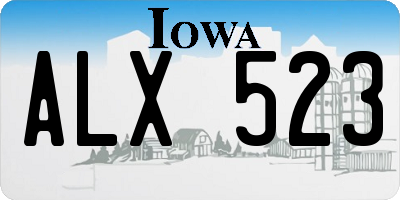 IA license plate ALX523