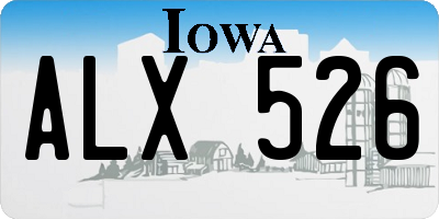 IA license plate ALX526