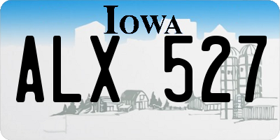 IA license plate ALX527