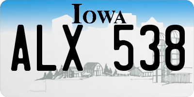 IA license plate ALX538