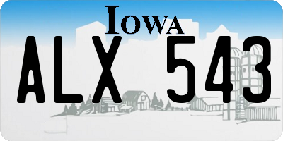 IA license plate ALX543
