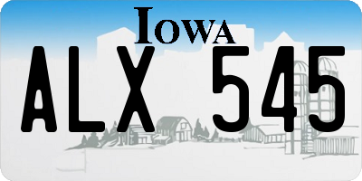 IA license plate ALX545