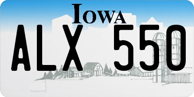 IA license plate ALX550
