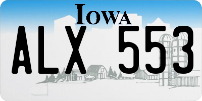 IA license plate ALX553