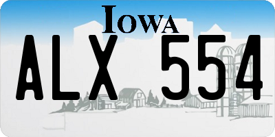 IA license plate ALX554