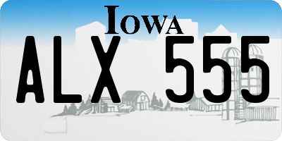 IA license plate ALX555