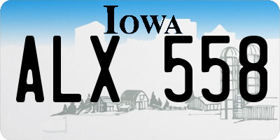IA license plate ALX558