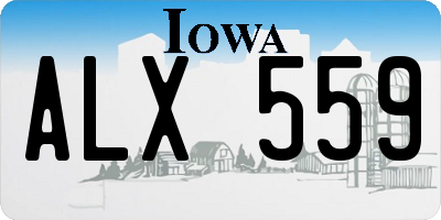 IA license plate ALX559
