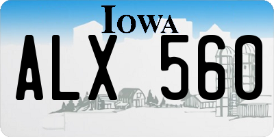 IA license plate ALX560