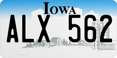 IA license plate ALX562