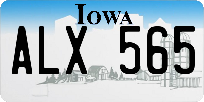 IA license plate ALX565