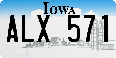 IA license plate ALX571