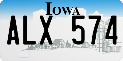 IA license plate ALX574