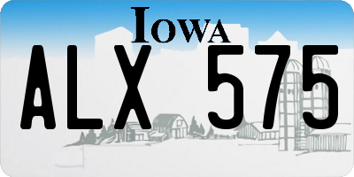 IA license plate ALX575