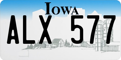 IA license plate ALX577