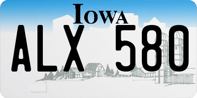 IA license plate ALX580