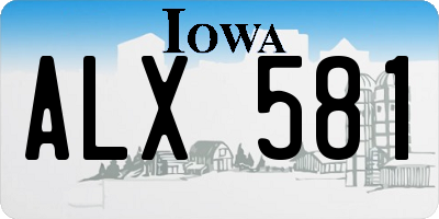 IA license plate ALX581