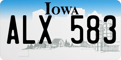 IA license plate ALX583