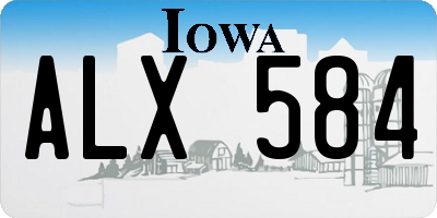 IA license plate ALX584