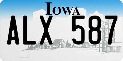 IA license plate ALX587