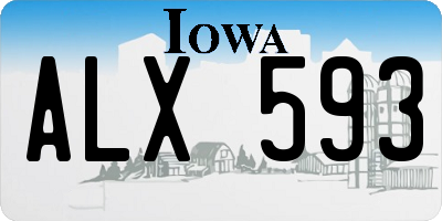 IA license plate ALX593