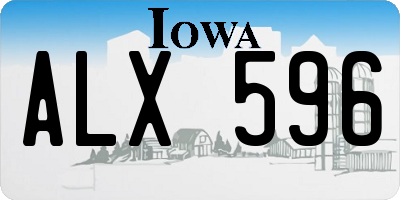 IA license plate ALX596