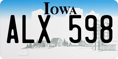 IA license plate ALX598