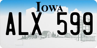 IA license plate ALX599