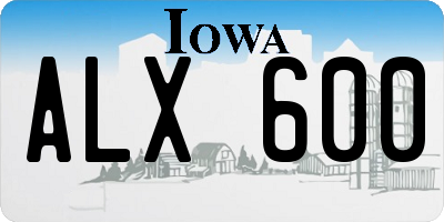 IA license plate ALX600